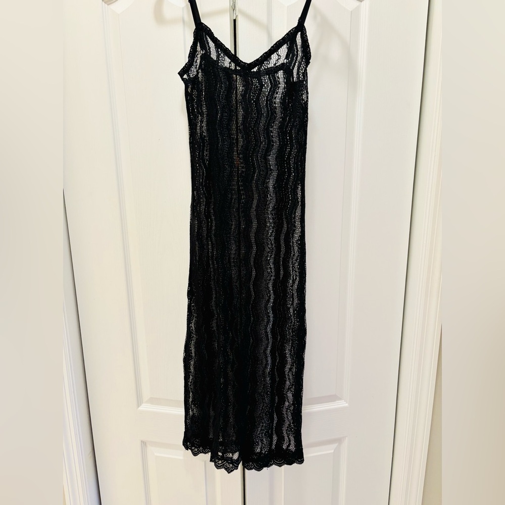 Free People Black Lace Slip Dress